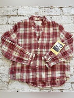 BNWT Trovata Bird of Paradis Finley Pintuck Blouse Canyonplaid Womens XS $206